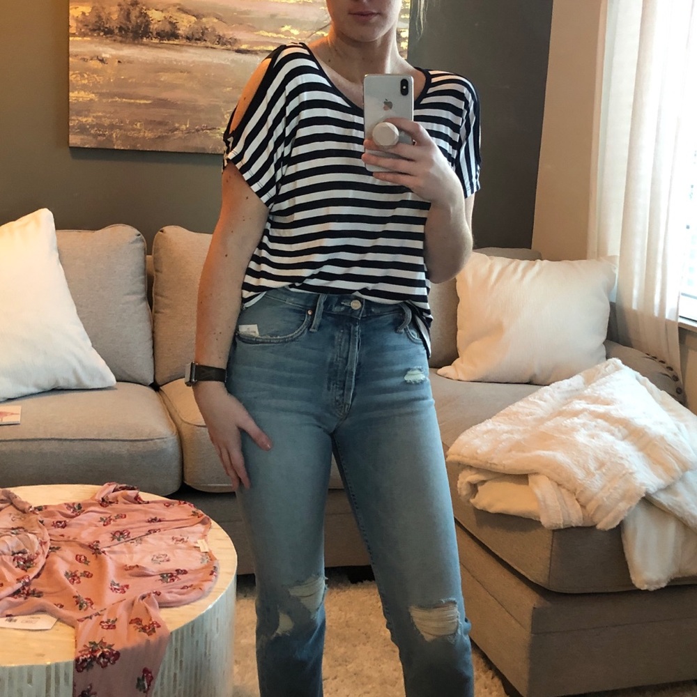 Michael Kors cold shoulder stripe top - Picture 5 of 8